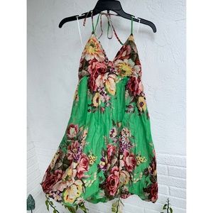 dELiA’s Vintage Halter Green Floral Sundress